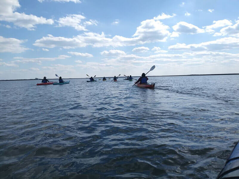 Image: Students kayaking