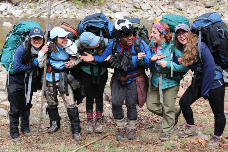 Image: Students backpacking